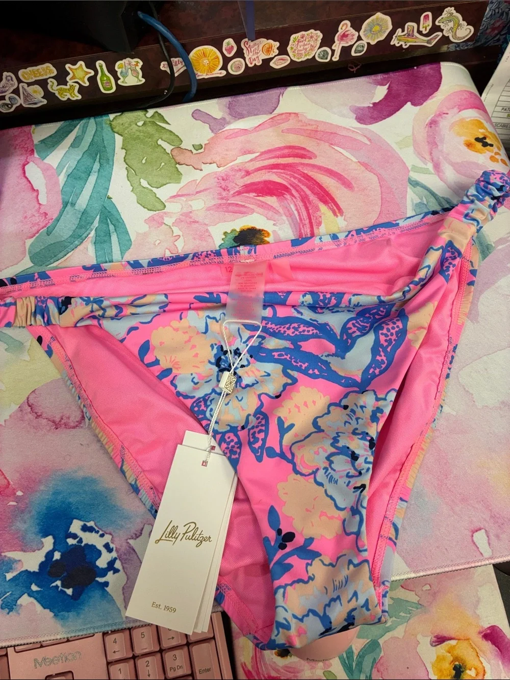 Lilly Pulitzer Pink Floral Bikini Bottom
